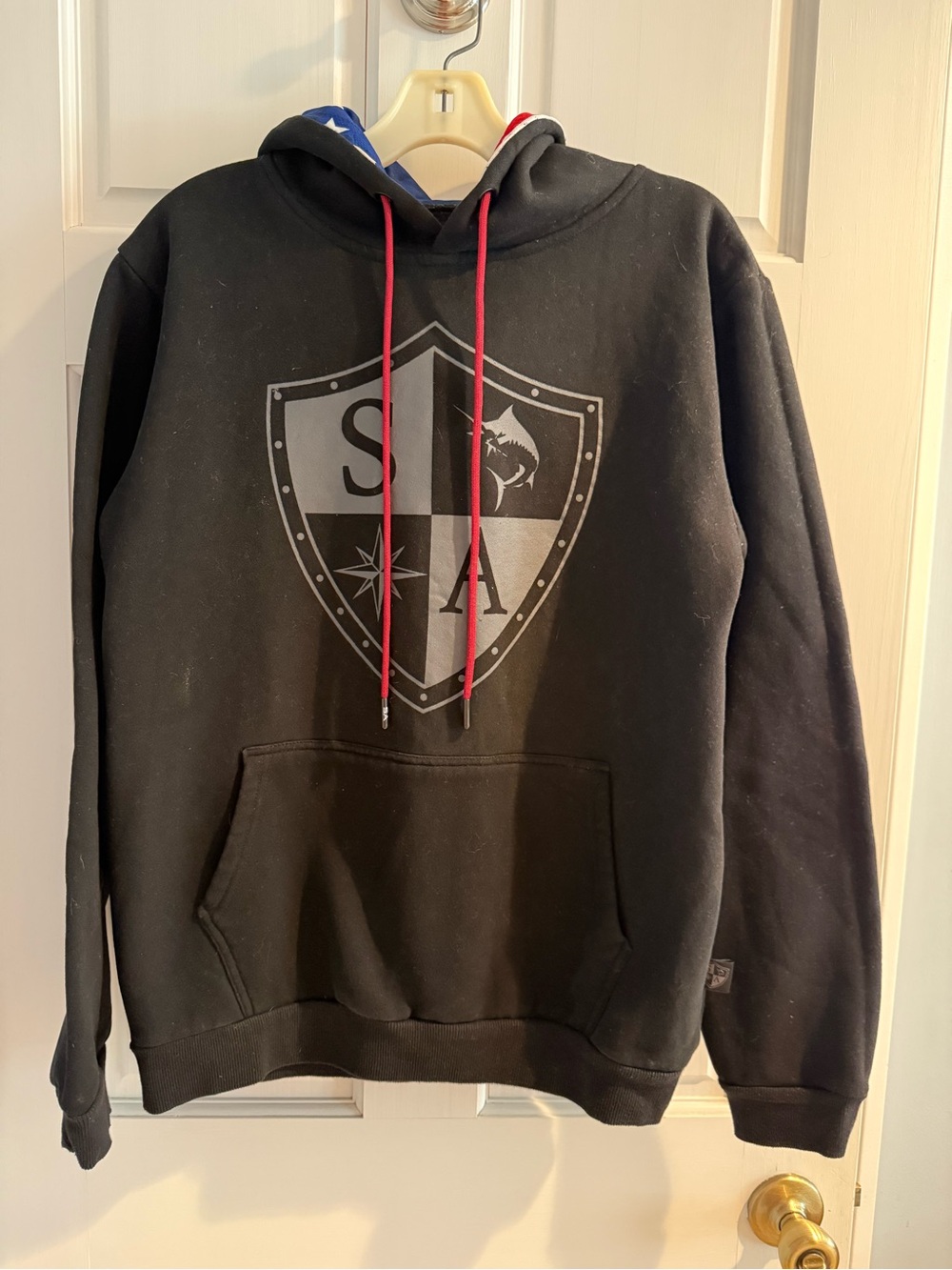 Salt Armour Co. Patriotic American Flag Hoodie Sweatshirt Medium